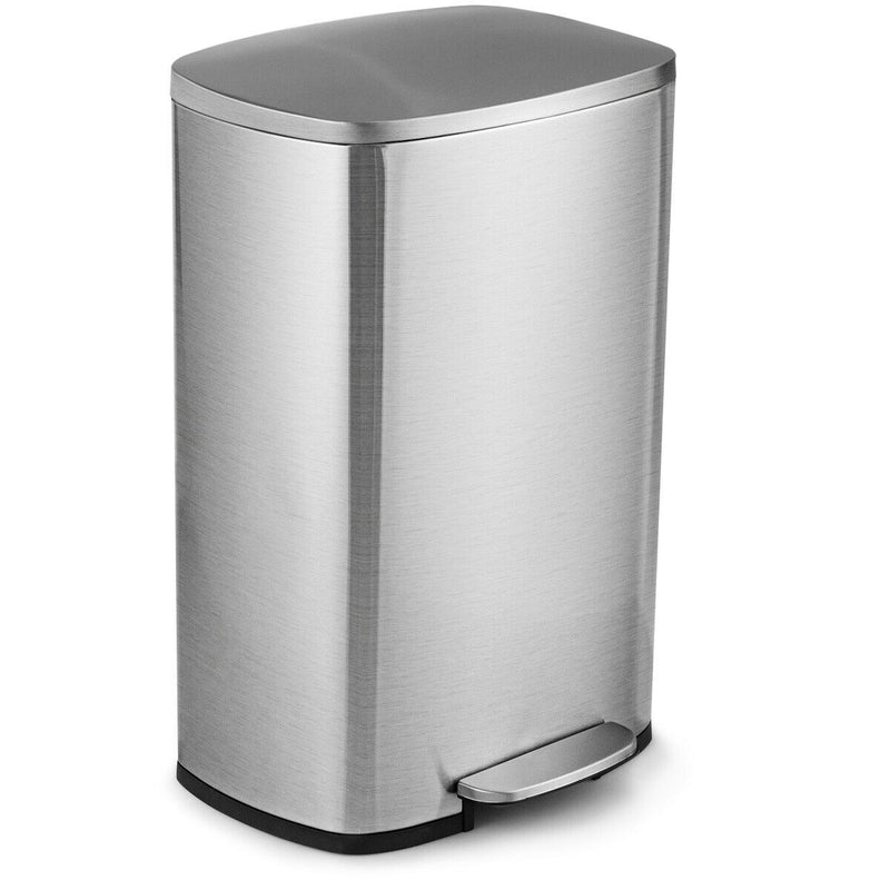 13.2 Gallon Stainless Steel Trash Garbage Can with Bucket