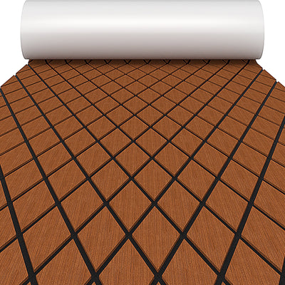 EVA Foam Boat Decking Sheet with Diamond Shape for Boat Surfboard-Brown