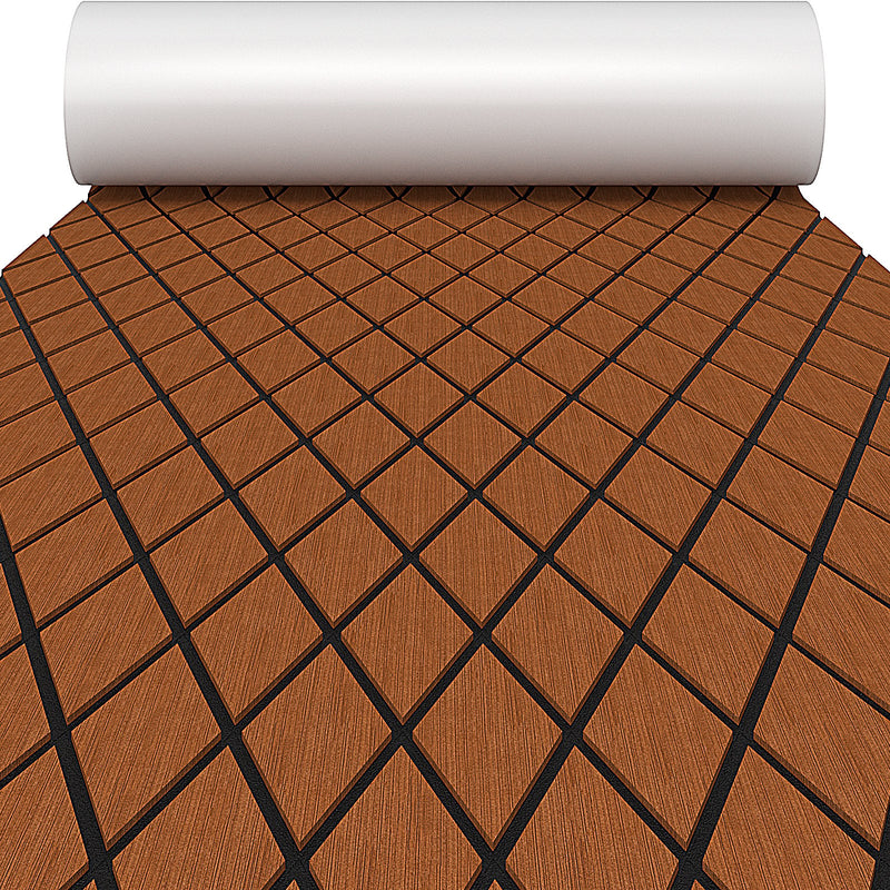 EVA Foam Boat Decking Sheet with Diamond Shape for Boat Surfboard-Brown