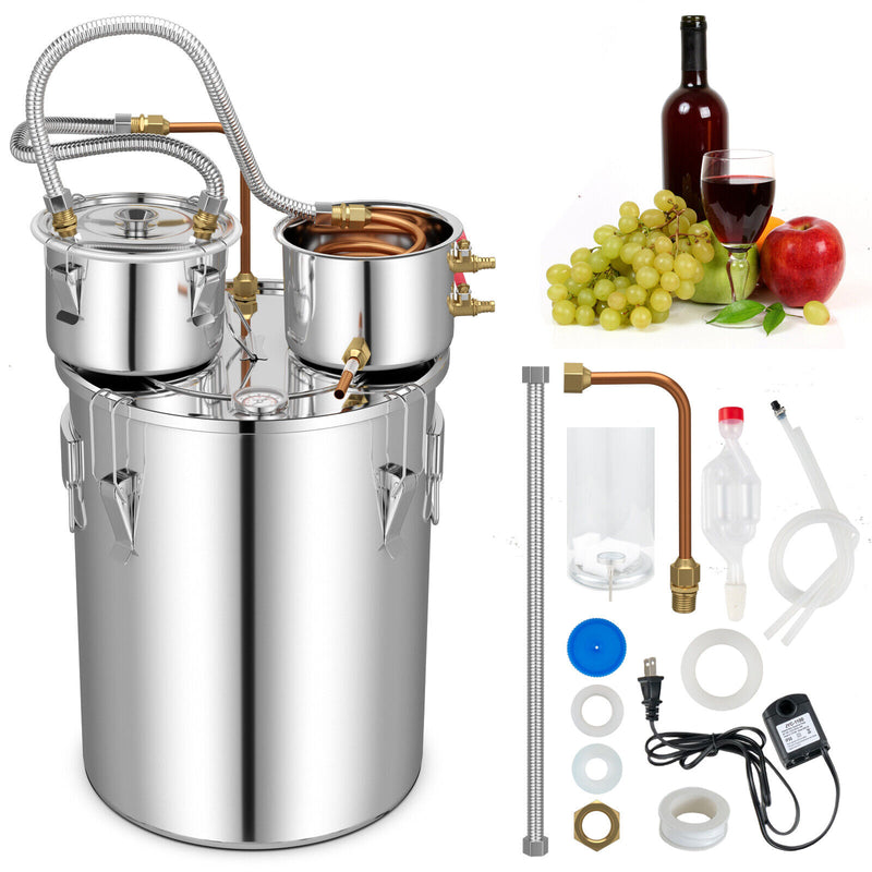 5/10 Gal 22/38 L Water Alcohol Distiller for DIY Whisky-10 Gal