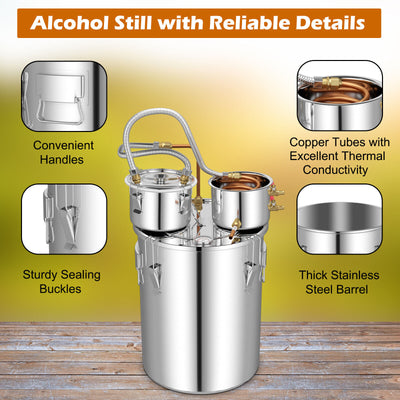 5/10 Gal 22/38 L Water Alcohol Distiller for DIY Whisky-10 Gal