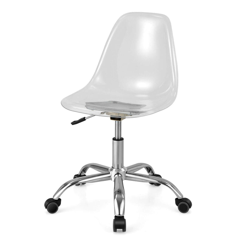 Swivel Acrylic Armless Adjustable Height Office Chair