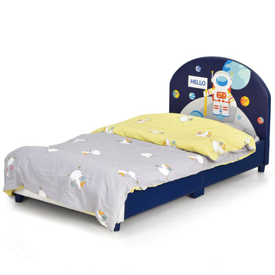 Kids Upholstered Platform Bed with Headboard and Footboard