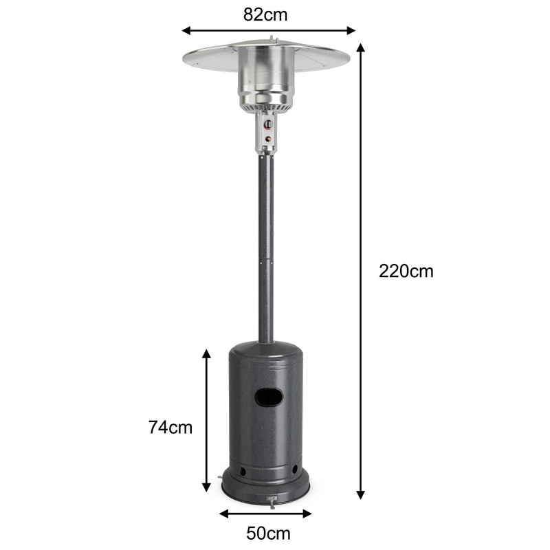 50000BTU Garden Propane Standing LP Gas Steel Accessories Heater-Gray