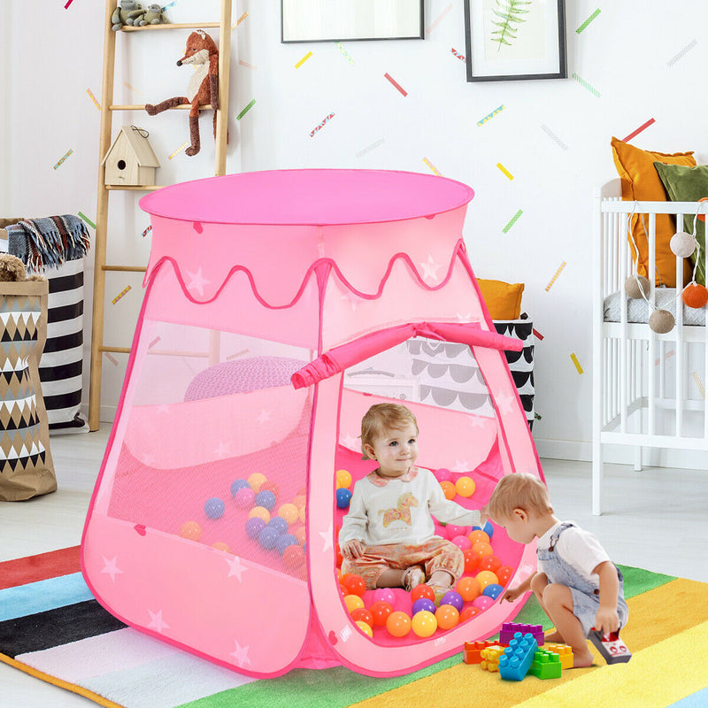 Pink Portable Kid Play House Play Tent with 100 Balls