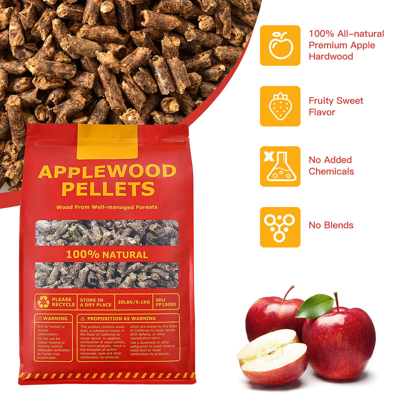 20 Pounds Apple Wood Pellets 100% All-Natural for Pellet Grills