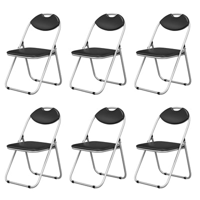 6 Pieces U-Shape Folding Chairs with Hollow Handle