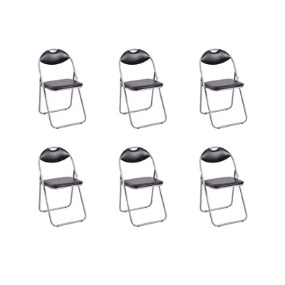 6 Pieces U-Shape Folding Chairs with Hollow Handle