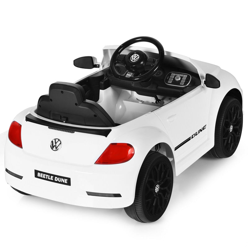 Volkswagen Beetle Kids Electric Ride On Car with Remote Control-White