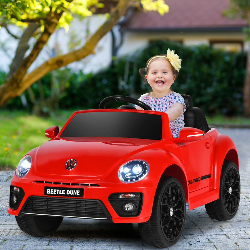 Volkswagen Beetle Kids Electric Ride On Car with Remote Control-Red