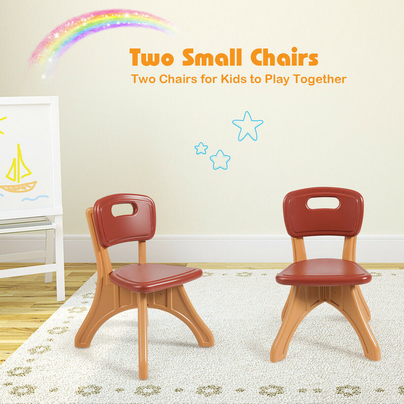 Kids Activity Table & Chair Set Play Furniture with Storage-Coffee