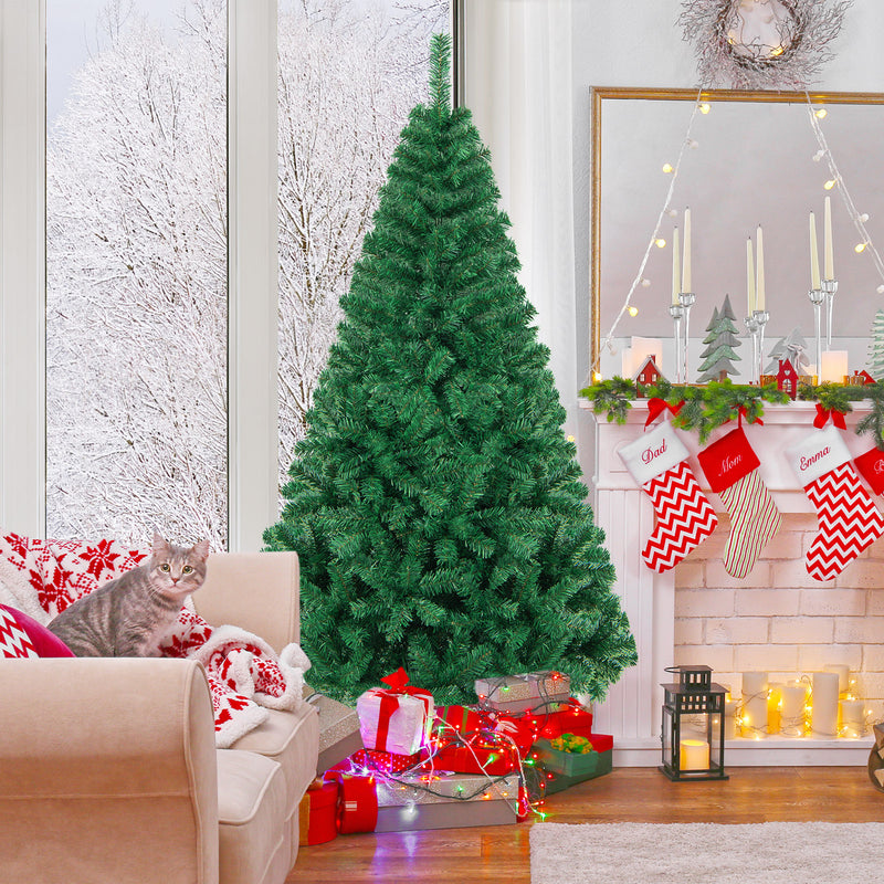 Artificial PVC Hinged Christmas Tree with Solid Metal Stand-6 ft