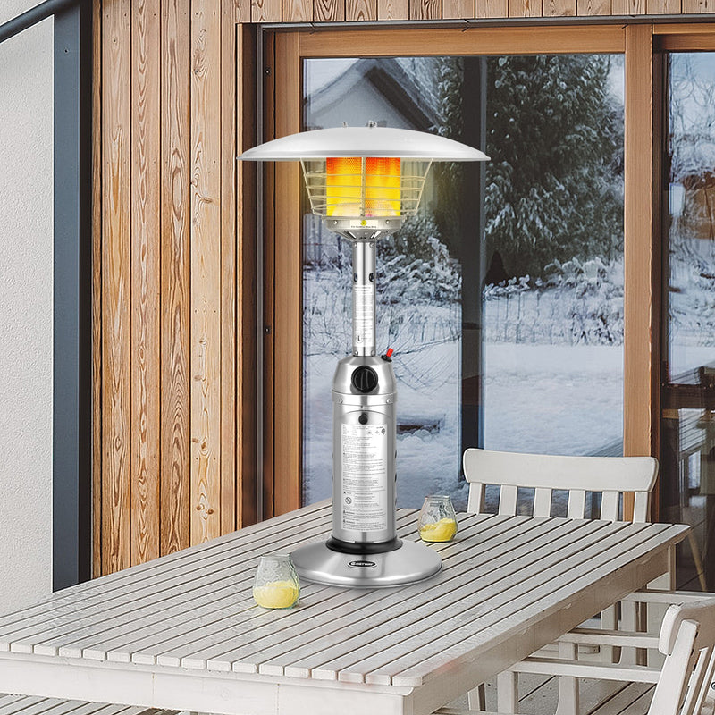 11 000BTU Portable Tabletop Patio Stainless Steel Standing Propane Heater