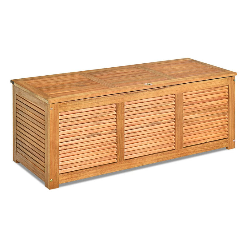 47 Gallon Acacia Wood Storage Bench Box for Patio Garden Deck