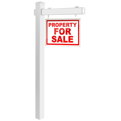 6 Feet Vinyl UPVC Real Estate Sign Post Realtor Yard Sign Post-White