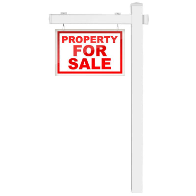 6 Feet Vinyl UPVC Real Estate Sign Post Realtor Yard Sign Post-White