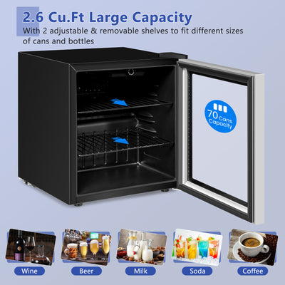 60 Can Beverage Mini  Refrigerator with Glass Door