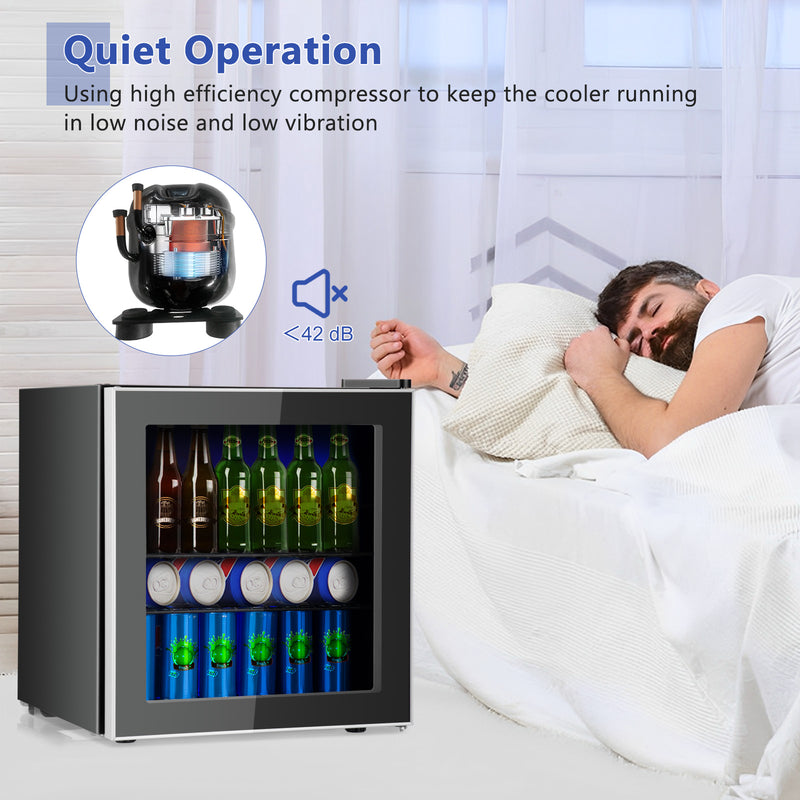 60 Can Beverage Mini  Refrigerator with Glass Door