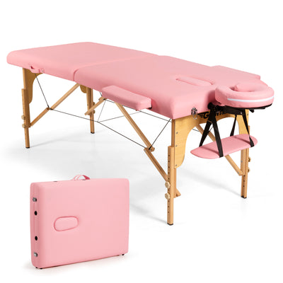 Portable Adjustable Facial Spa Bed  with Carry Case-Pink