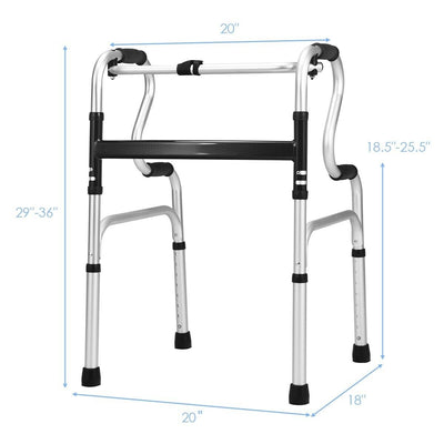 One-Button Folding Aluminum Walking Frame Walker