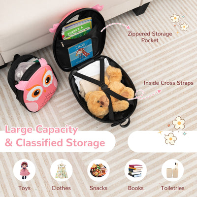 Lightweight and Portable Rolling Suitcase for Children-Pink