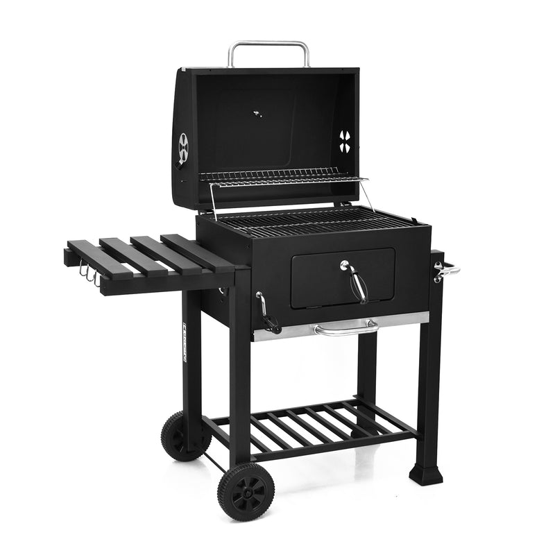 Outdoor Portable Charcoal Grill with Side Table