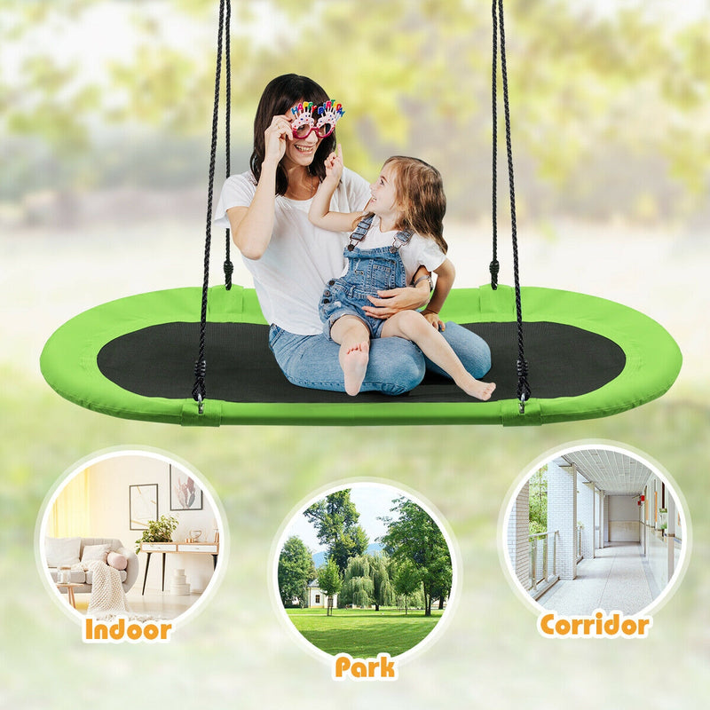 60 Inch Saucer Surf Outdoor Adjustable Swing Set-Green