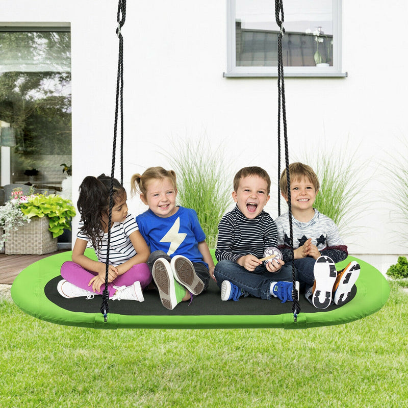 60 Inch Saucer Surf Outdoor Adjustable Swing Set-Green