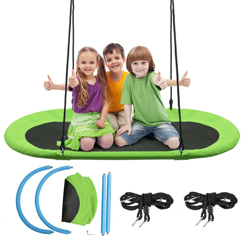 60 Inch Saucer Surf Outdoor Adjustable Swing Set-Green