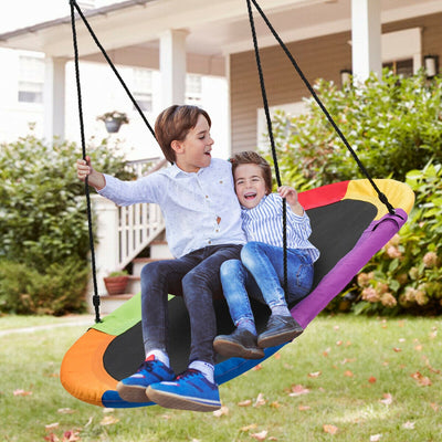 60 Inch Saucer Surf Outdoor Adjustable Swing Set-Multicolor