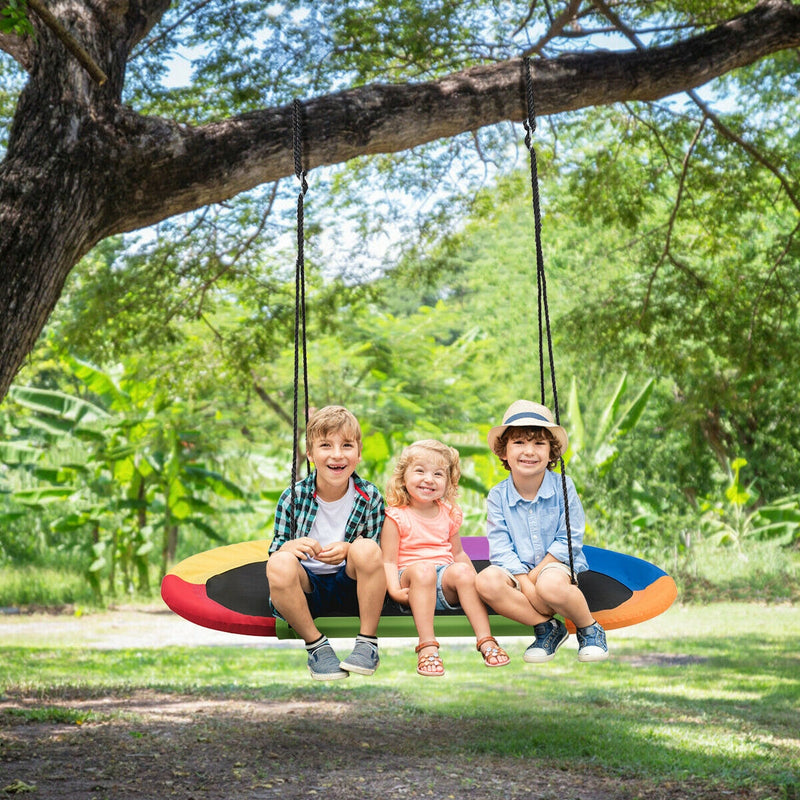 60 Inch Saucer Surf Outdoor Adjustable Swing Set-Multicolor