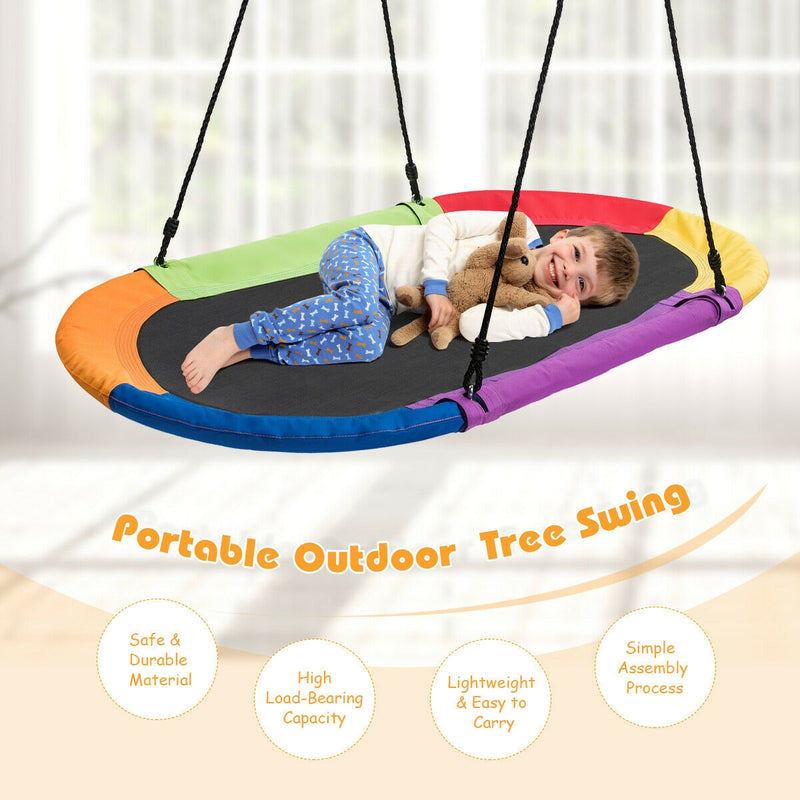 60 Inch Saucer Surf Outdoor Adjustable Swing Set-Multicolor