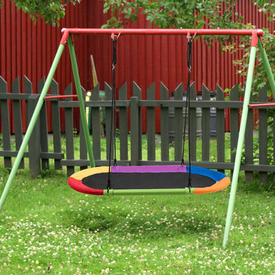 60 Inch Saucer Surf Outdoor Adjustable Swing Set-Multicolor