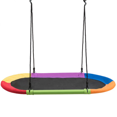 60 Inch Saucer Surf Outdoor Adjustable Swing Set-Multicolor