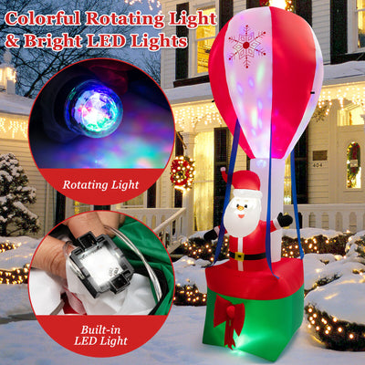 12 Feet Inflatable Hot Air Balloon and Santa Claus Decoration