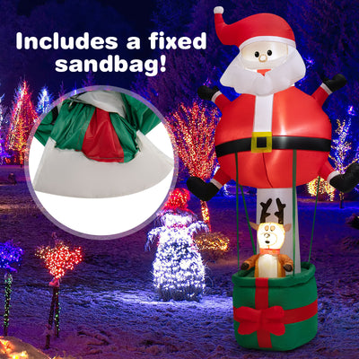 8 Feet Inflatable Santa Claus and Reindeer