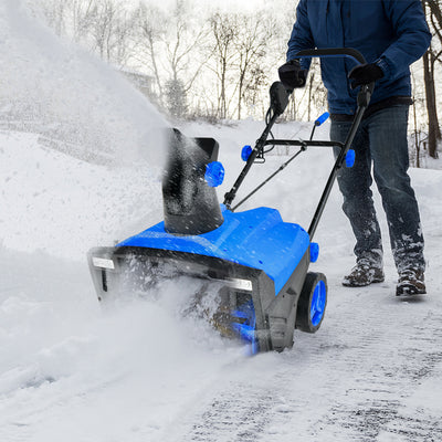 20 Inch 120V 15Amp Electric Snow Thrower  with 180° Rotatable Chute-Blue