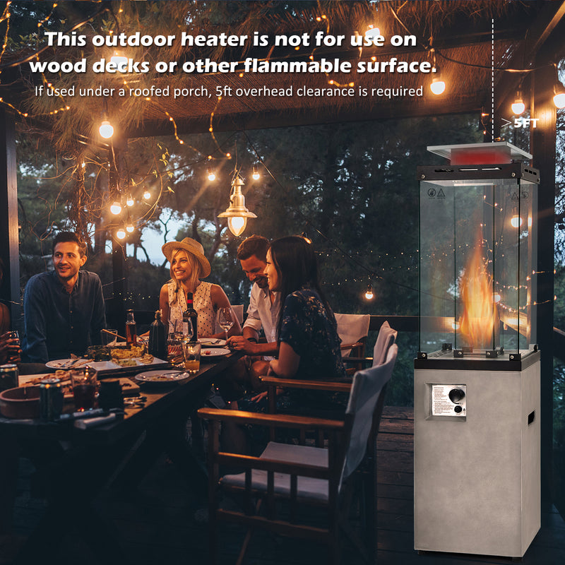 41 000 BTU Propane Patio Heater with Metal Hood-Gray