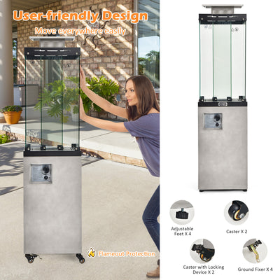 41 000 BTU Propane Patio Heater with Metal Hood-Gray