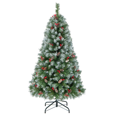 Hinged Christmas Tree with 450 PVC Branch Tips and 200 Warm White LED Lights-5ft