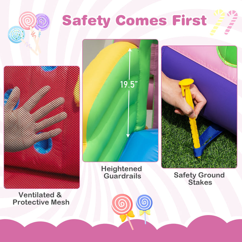 9-in-1 Inflatable Sweet Candy Water Slide Park