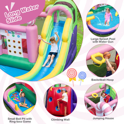 9-in-1 Inflatable Sweet Candy Water Slide Park