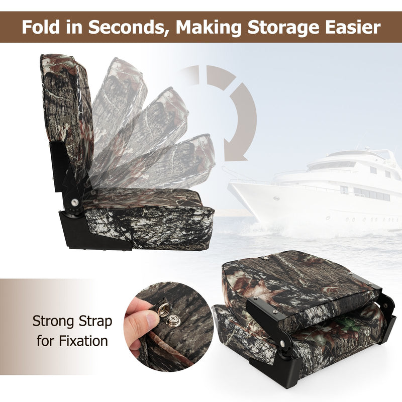 2-Piece Folding Boat Seat Set with Sponge Padding-Camouflage