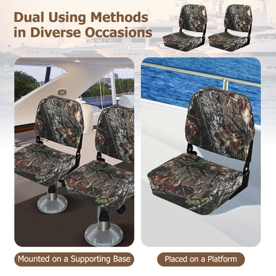 2-Piece Folding Boat Seat Set with Sponge Padding-Camouflage