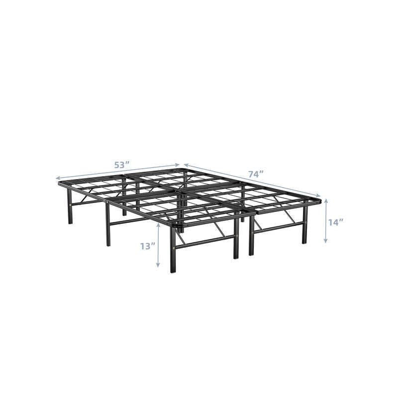 Twin/Full/Queen Size Foldable Metal Platform Bed with Tool-Free Assembly-Full Size