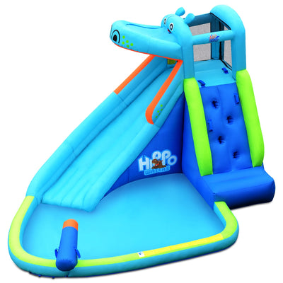 Hippo Inflatable Water Slide Bounce House with Air Blower