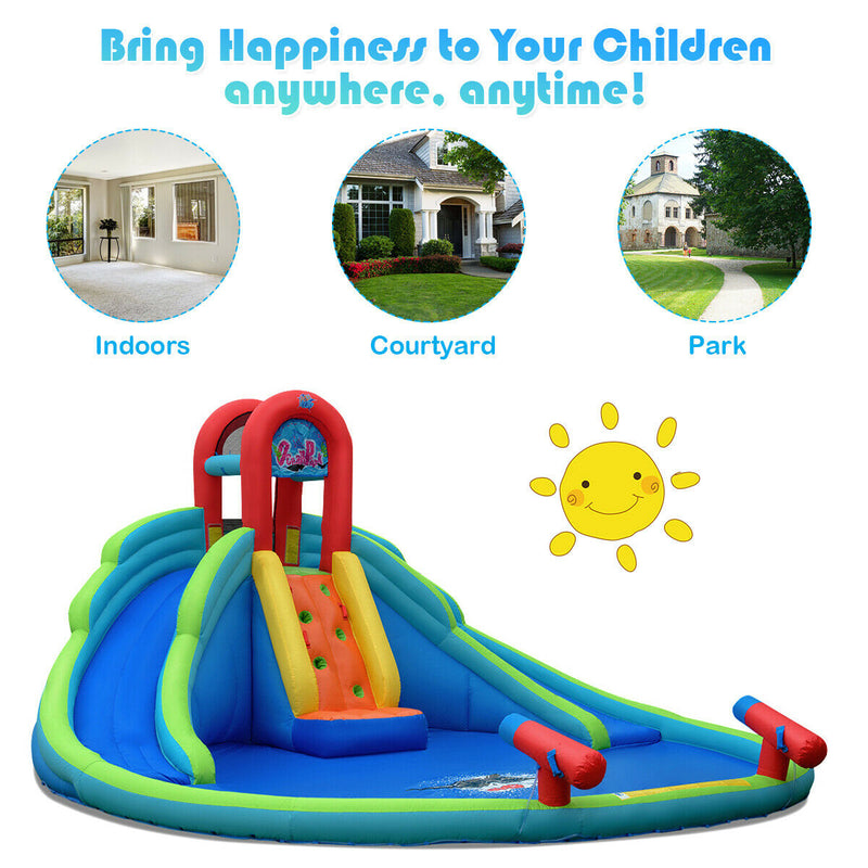 Inflatable Water Slide Bounce House with Mighty Splash Pool