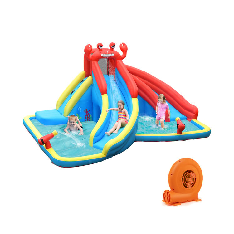 Inflatable Water Slide Bounce House with Water Cannon with 680W Blower