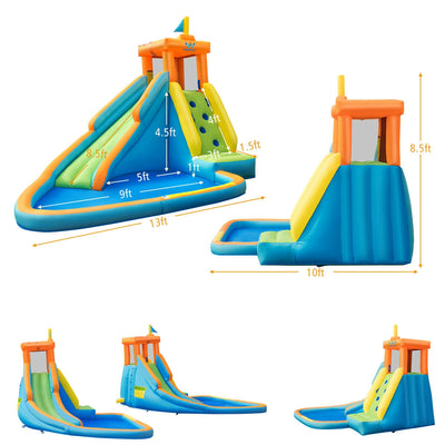 Inflatable Water Slide Kids Bounce House with 740W Blower