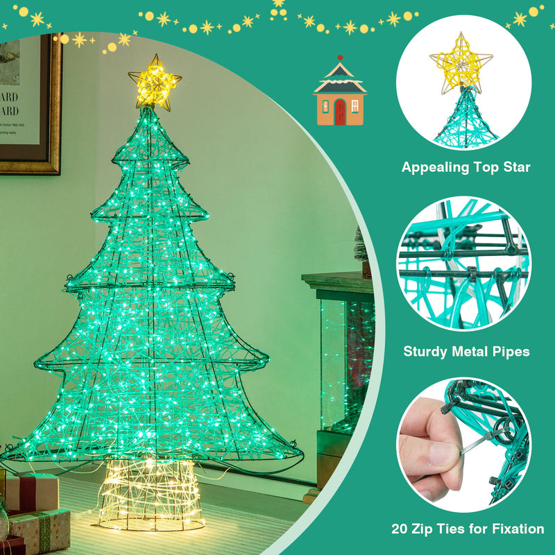 4 Feet Lighted Artificial Christmas Tree with 520 LED Lights and Top Star